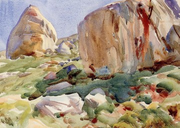 landscape Painting - The Simplon Large Rocks landscape John Singer Sargent